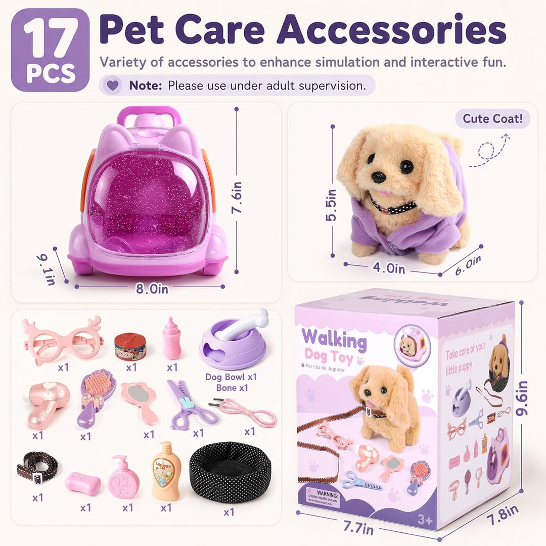 17 juguetes robot para perros para niñas de 3, 4, 5, 6 años, mini r...