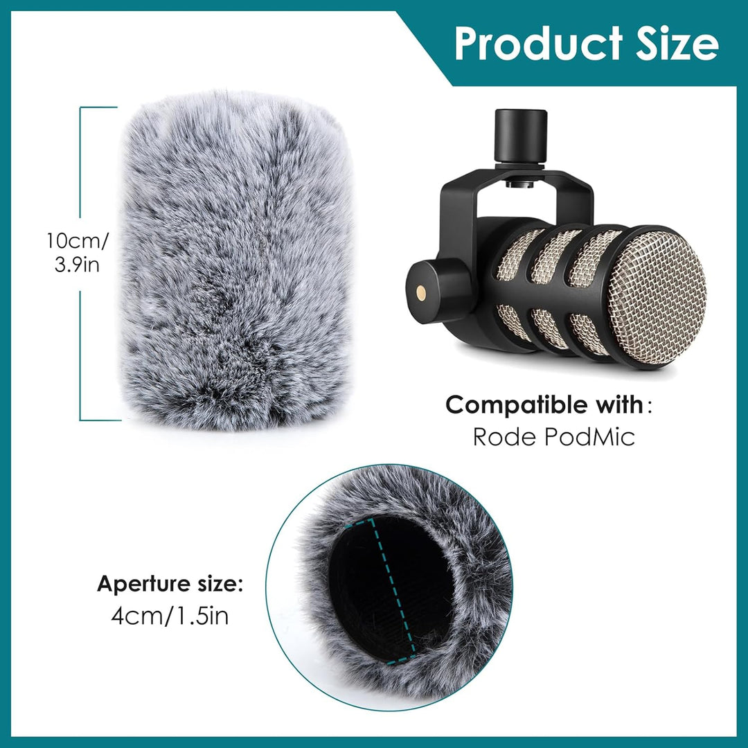 PodMic - Funda peluda con filtro pop, cubierta de viento para micró...