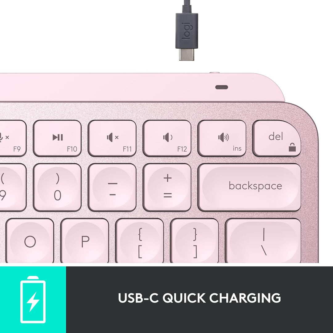 Logitech MX Keys Mini - Teclado minimalista, inalámbrico, iluminado...
