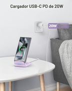 Cargador rápido NANAMI, soporte de carga inalámbrico máximo de 15 W con adaptador PD20W