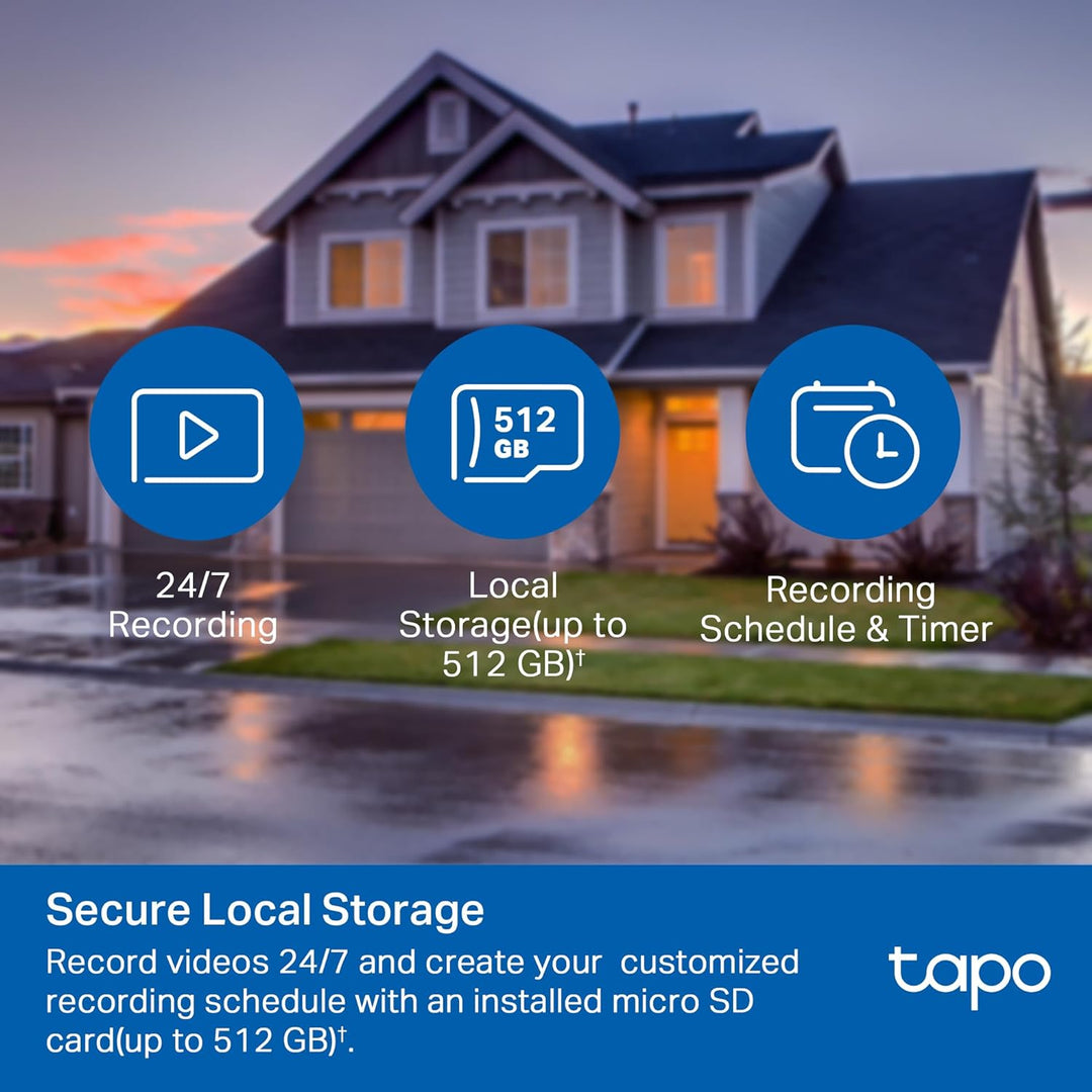 Tapo Cámara Wi-Fi de seguridad con cable 1080P para exteriores, vis...