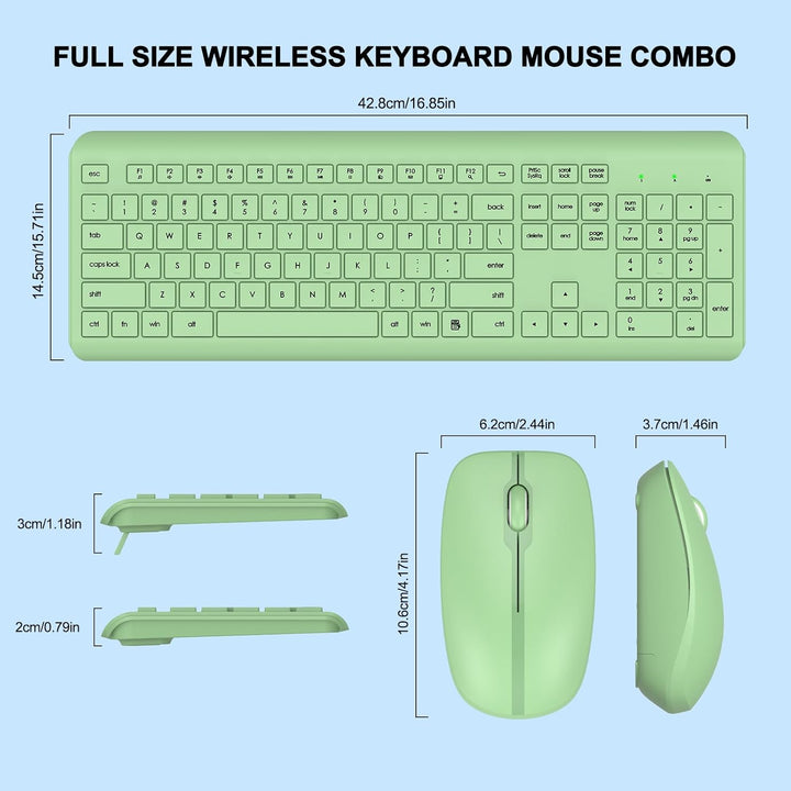 Combo de teclado y mouse inalámbricos, teclado ergonómico silencios...
