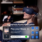 Philips Masajeador de ojos, máscara de ojos térmica para migrañas con música, masajeador inteligente de migraña que reduce los ojos secos y mejora el sueño