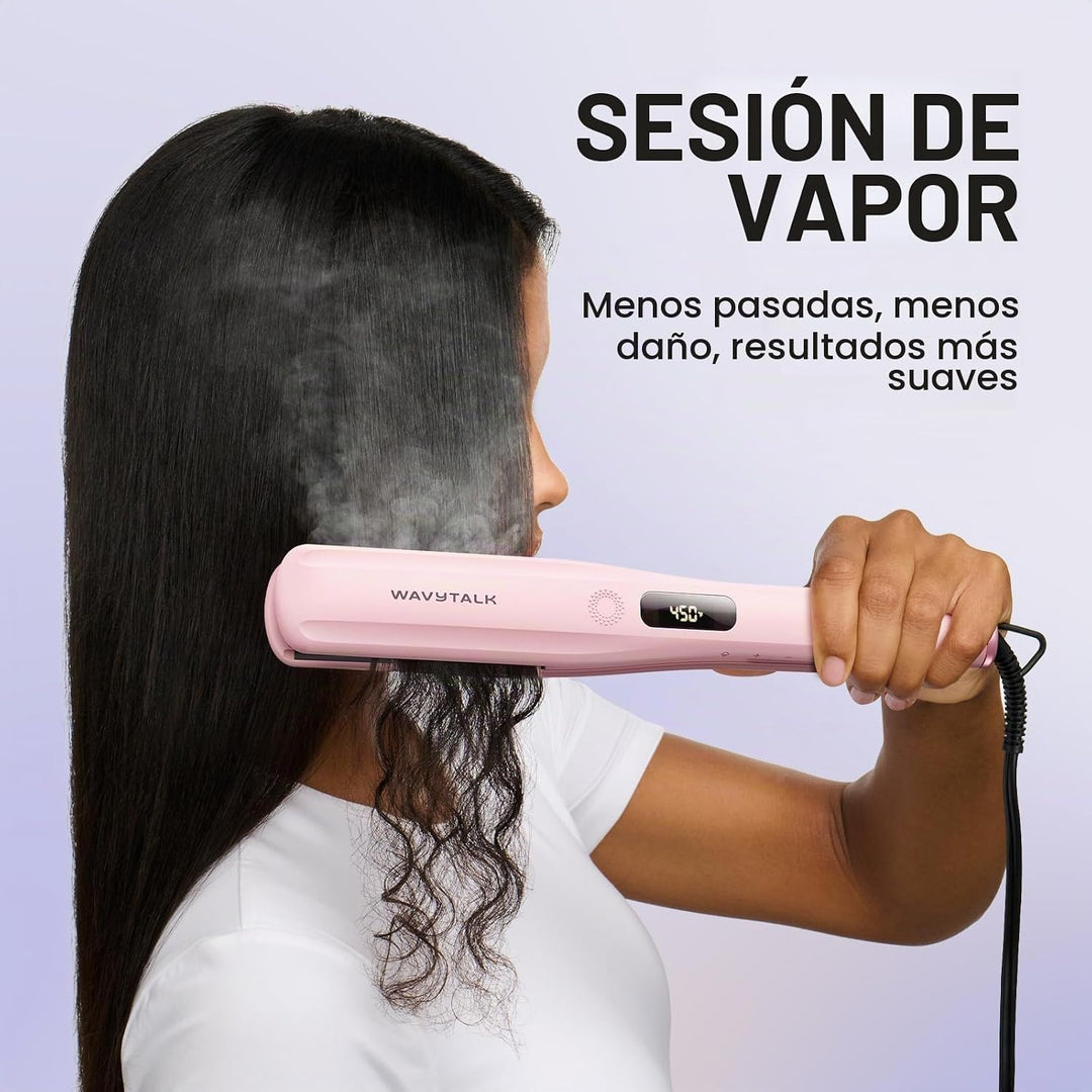 Wavytalk Plancha de pelo Steam Sesh, crimpadora de cabello wavytalk...