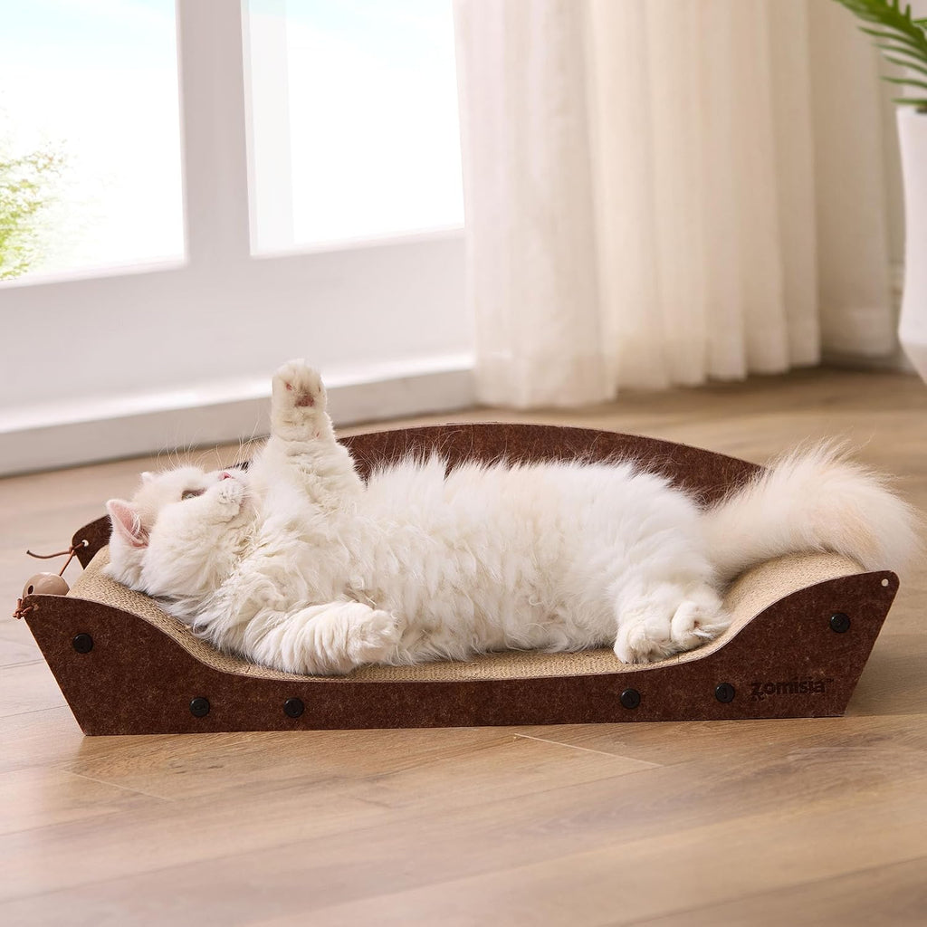 Cama rascador de cartón para gatos de interior de 26 pulgadas, 1