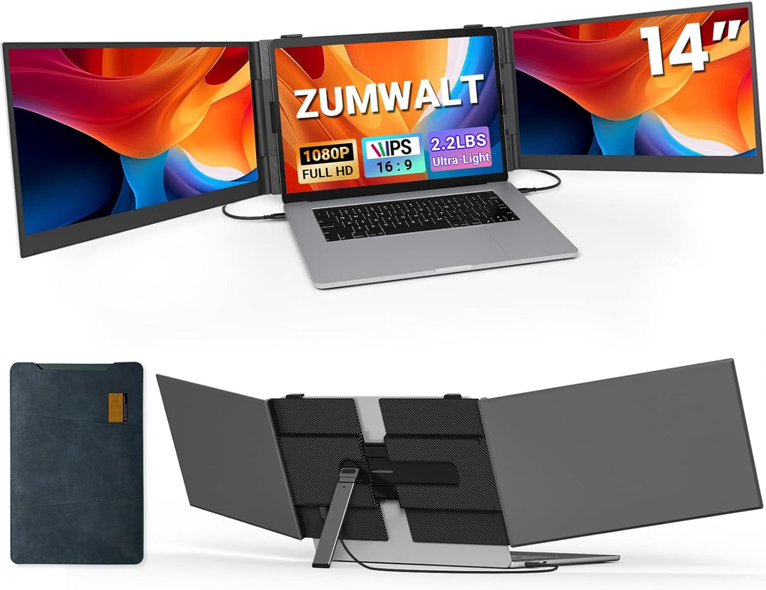 Extensión de pantalla para portátil, monitor triple portátil ultra...