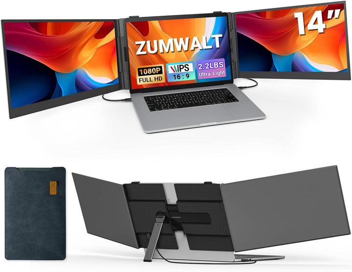Extensión de pantalla para portátil, monitor triple portátil ultra...