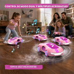 Coche de control remoto rosa para niñas, control remoto a mano