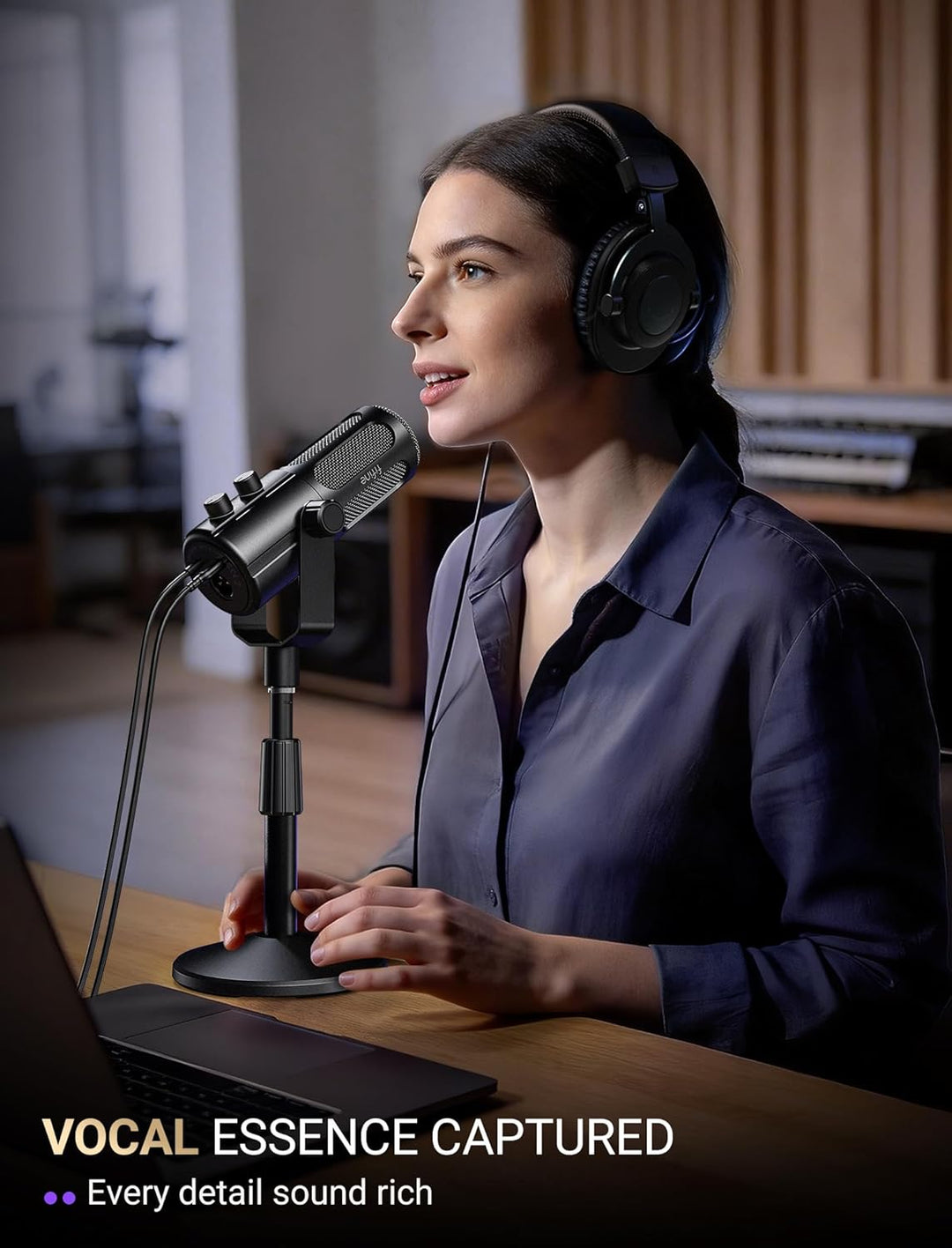 FIFINE AmpliTank TANK6S Micrófono vocal-dinámico, micrófono XLR-USB...
