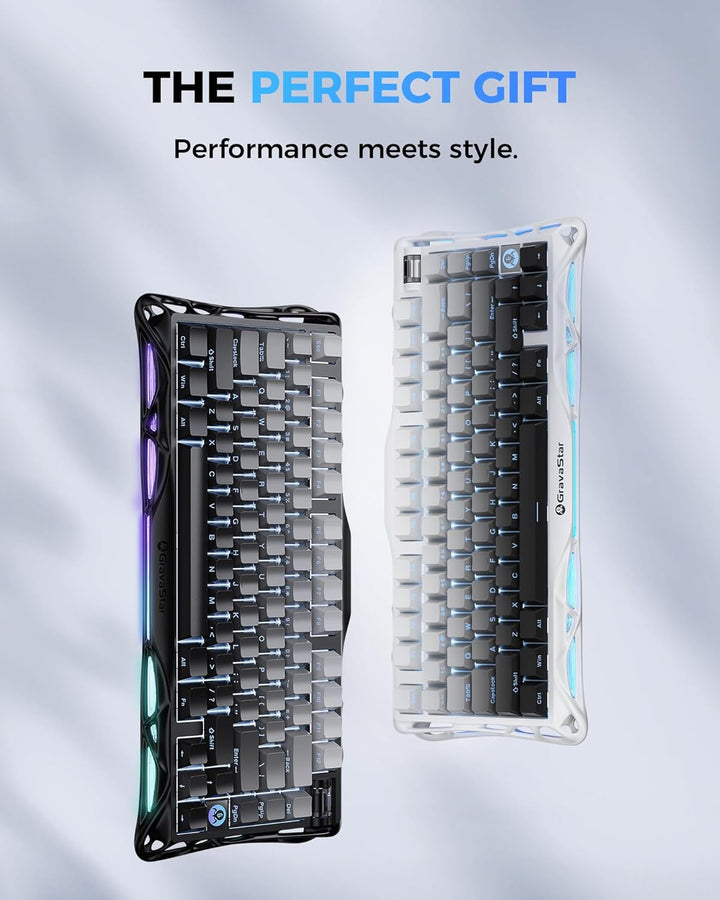 GravaStar Teclado mecánico inalámbrico Mercury K1 75% para juegos,...