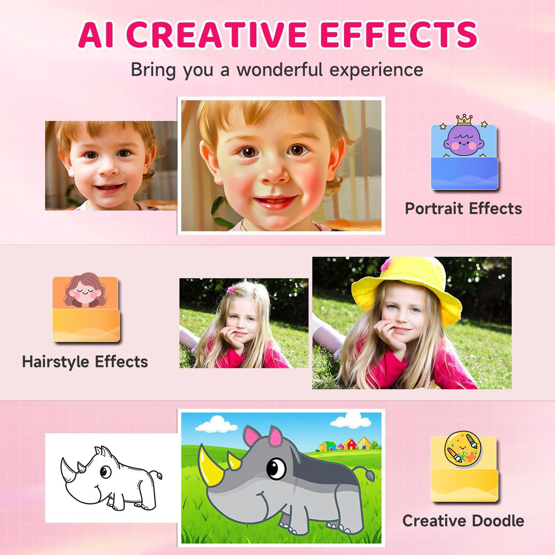 FieGsom Cámara inteligente de aprendizaje con IA para niños, cámara...