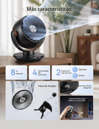 Dreo Ventilador para dormitorio, ventilador circulador de aire de e...
