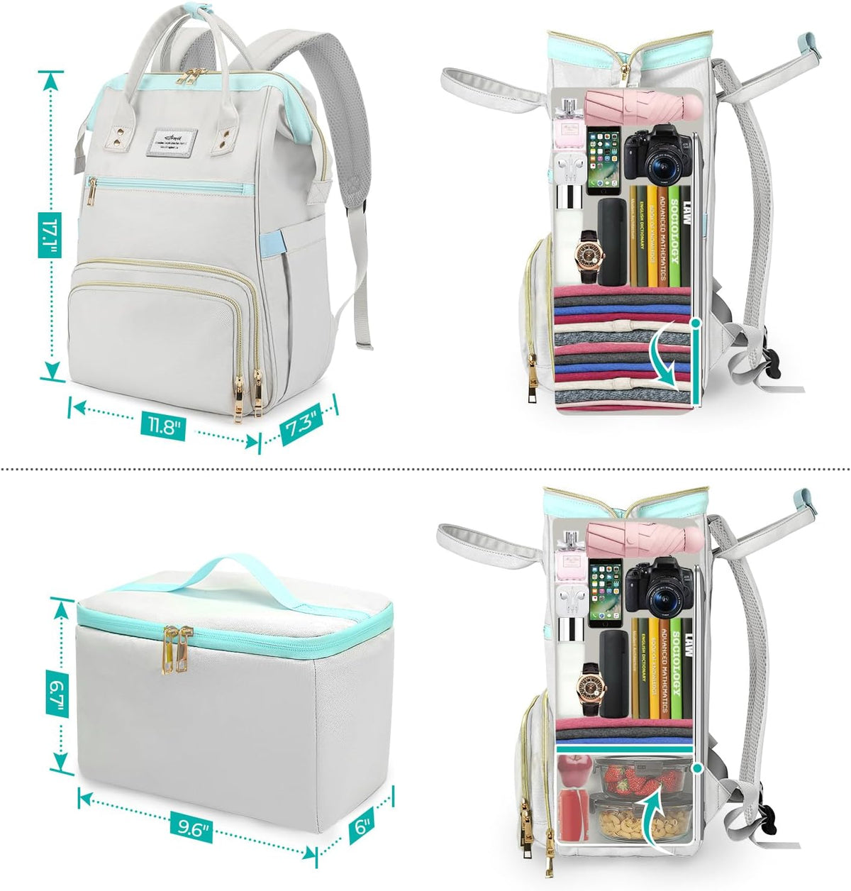 ETRONIK - Mochila de almuerzo, mochila para portátil de 15.6 pulgad...