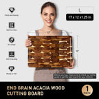 Tabla de cortar de madera de acacia con base antideslizante para cocina