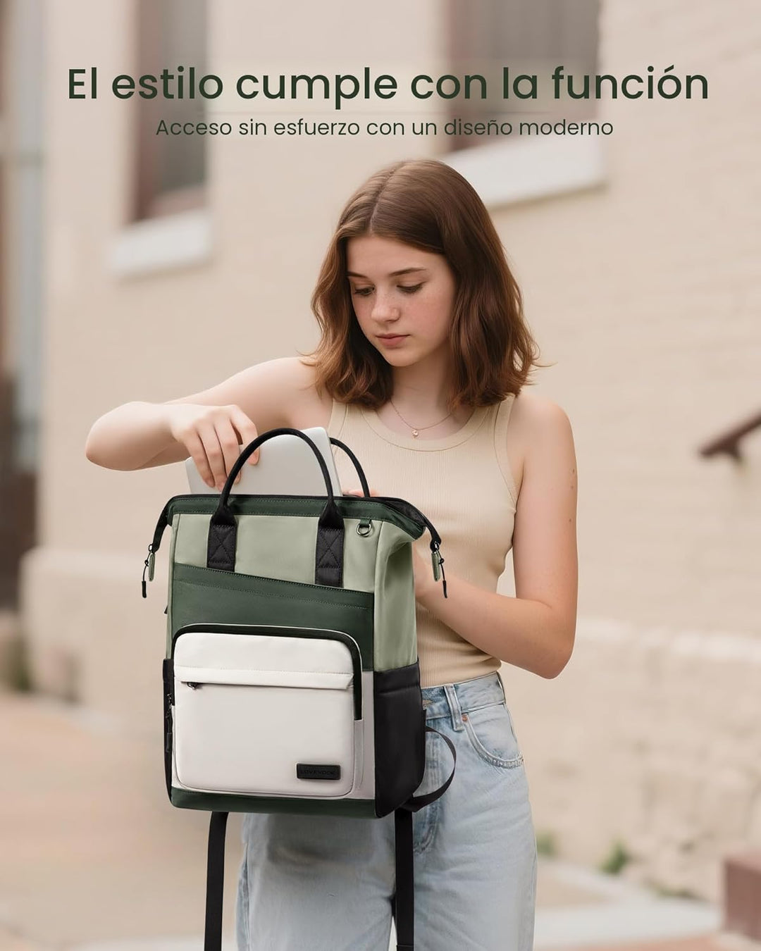 LOVEVOOK - Mochila de computadora portátil para mujer, mochila de 1...