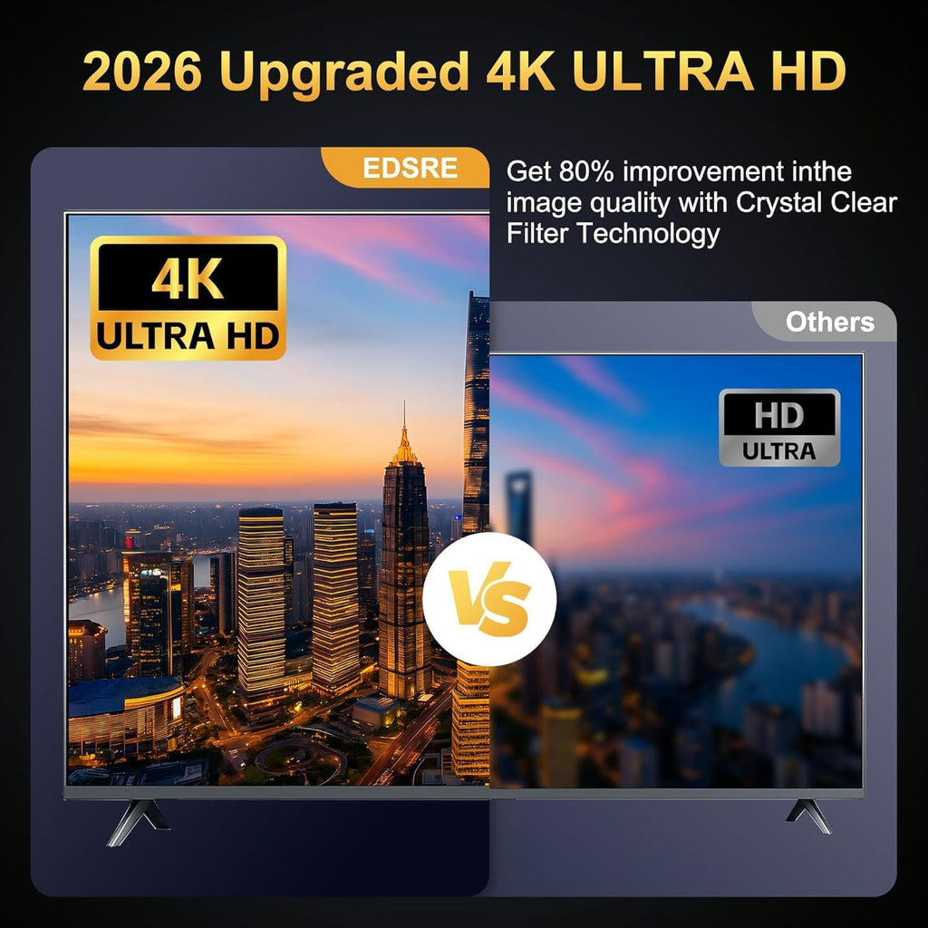 Antena de TV 2026 para TV digital interior/exterior, 200% más amplio, alcance de señal de largo alcance, antena inteligente HDTV para canales locales, soporte 4k 8k 1080p con amplificador de señal