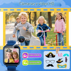 Reloj inteligente para niños, regalo para niños de 3 a 12 años con 39 juegos, reloj despertador, cámara, color azul