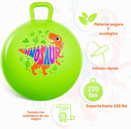 Bola de tolva para niños de 3 a 8 años, pelota hinchable de 18 pulgadas con asa, dinosaurio verde