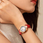 marvin Relojes para mujer, reloj suizo de pulsera con correa de silicona y cuero, caja de acero inoxidable en tono dorado rosa, movimiento de cuarzo, resistente al agua hasta 164.0 ft