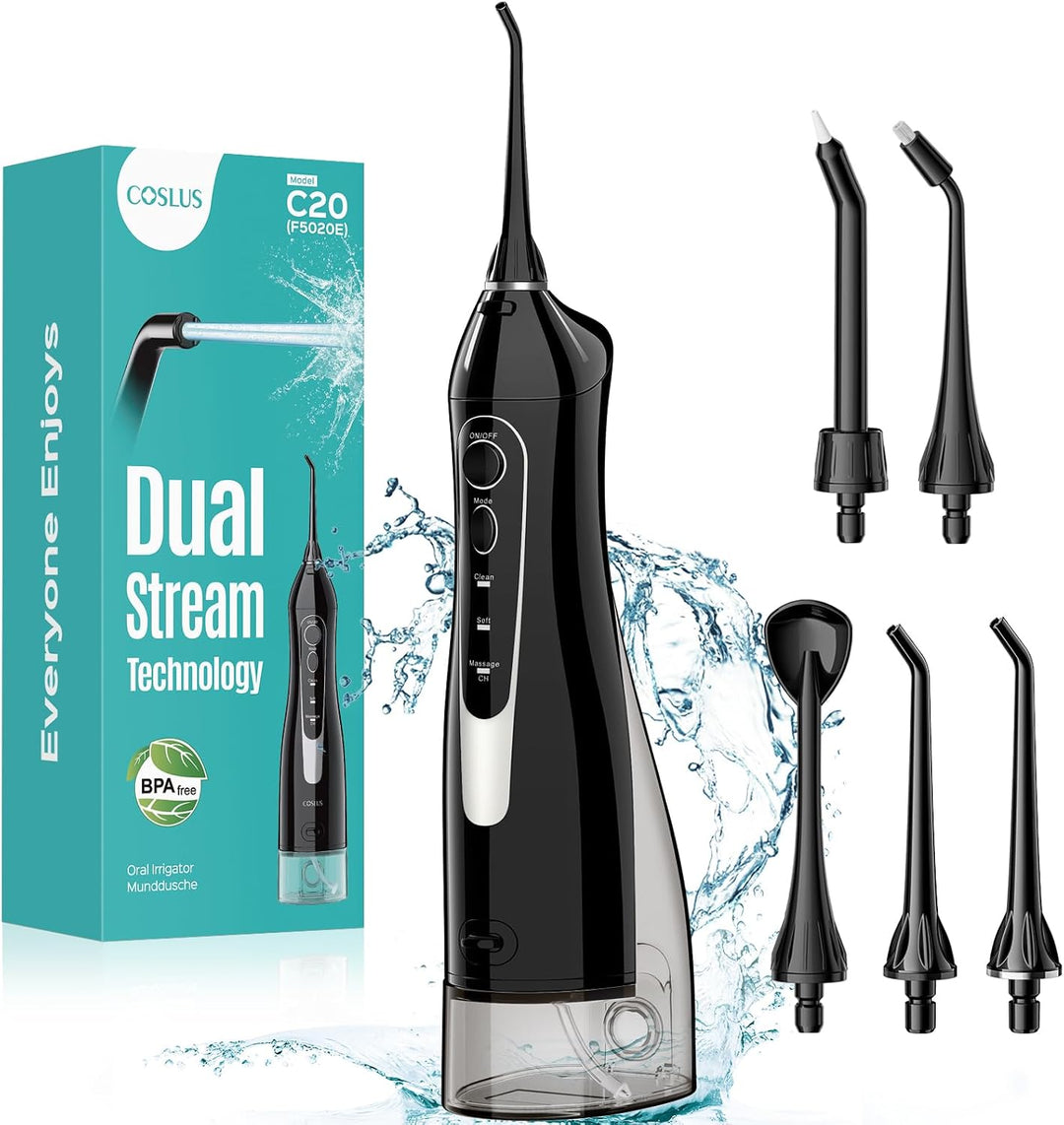 COSLUS Hilo Dental de Agua: Irrigador Oral Portátil Inalámbrico 300...