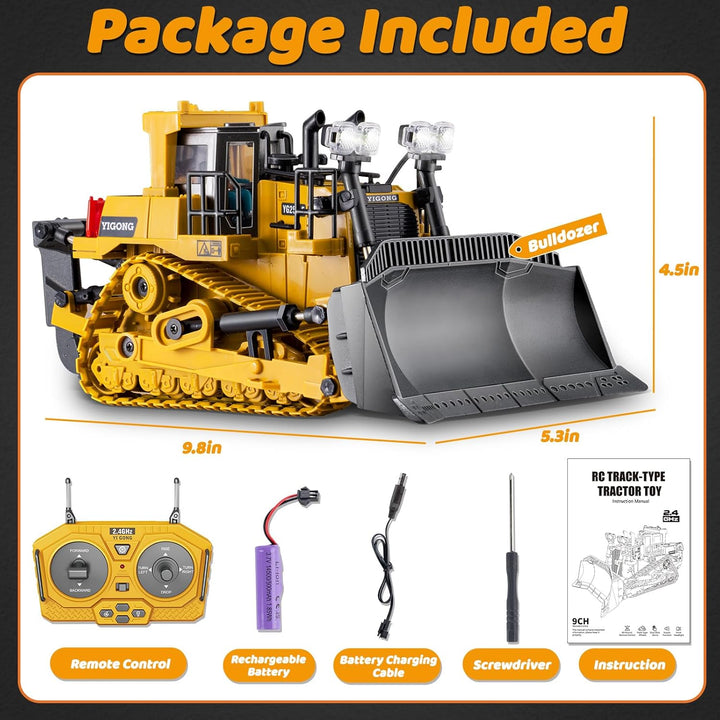 Samtop Juguetes Rc Bulldozer - Vehículos de construcción de control...