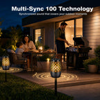 Altavoces para exteriores impermeables IPX6, Bluetooth 5.3 con luz de llama