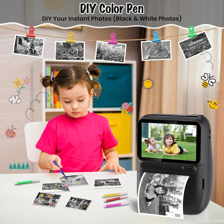 Cámara de impresión instantánea para niños, cámaras de video digita...