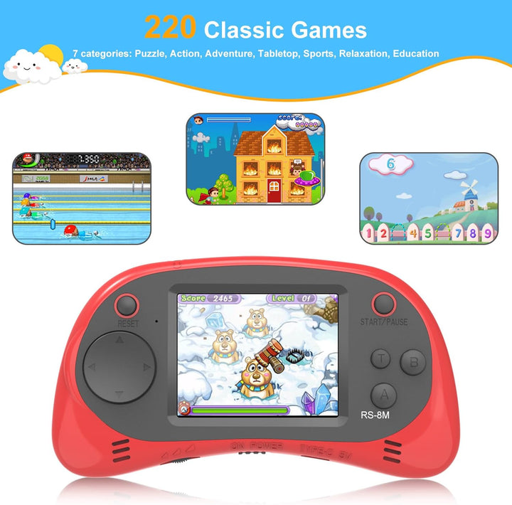 EASEGMER Reproductor de juegos de mano para niños, 220 juegos integ...