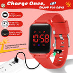 Relojes digitales para niños y niñas, reloj deportivo con rastreador de fitness, podómetro, alarmas, cronómetro, no necesita aplicación, reloj impermeable para niños, regalo para adolescentes