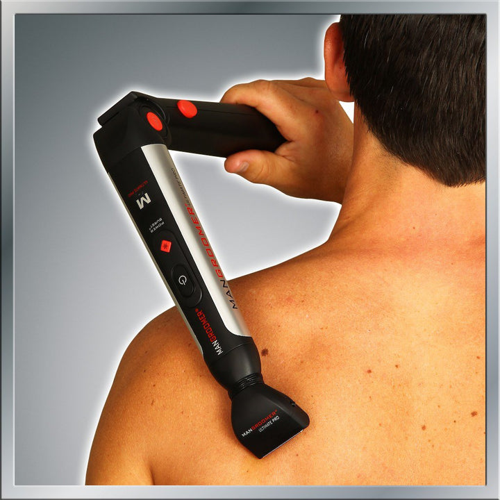 Mangroomer Ultimate Pro Back Shaver con asa 2 cabezas de shock abso...