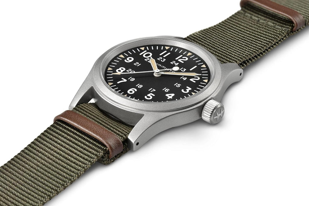 Hamilton Khaki Field Reloj mecánico para hombre, caja de acero inoxidable
