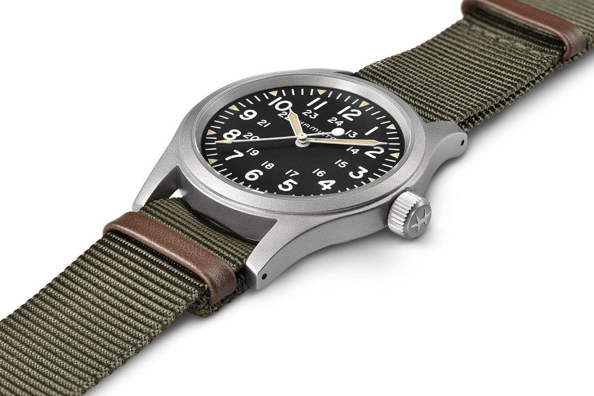 Hamilton Khaki Field Reloj mecánico para hombre, caja de acero inoxidable