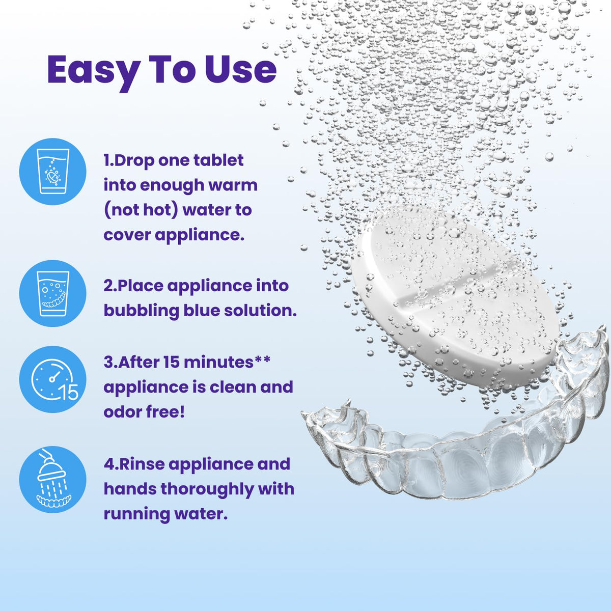 Retainer Brite \u2013 Pastillas limpiadoras para alineadores de Inv...