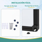 Pizarra blanca magnética grande de borrado en seco para pared, marco negro