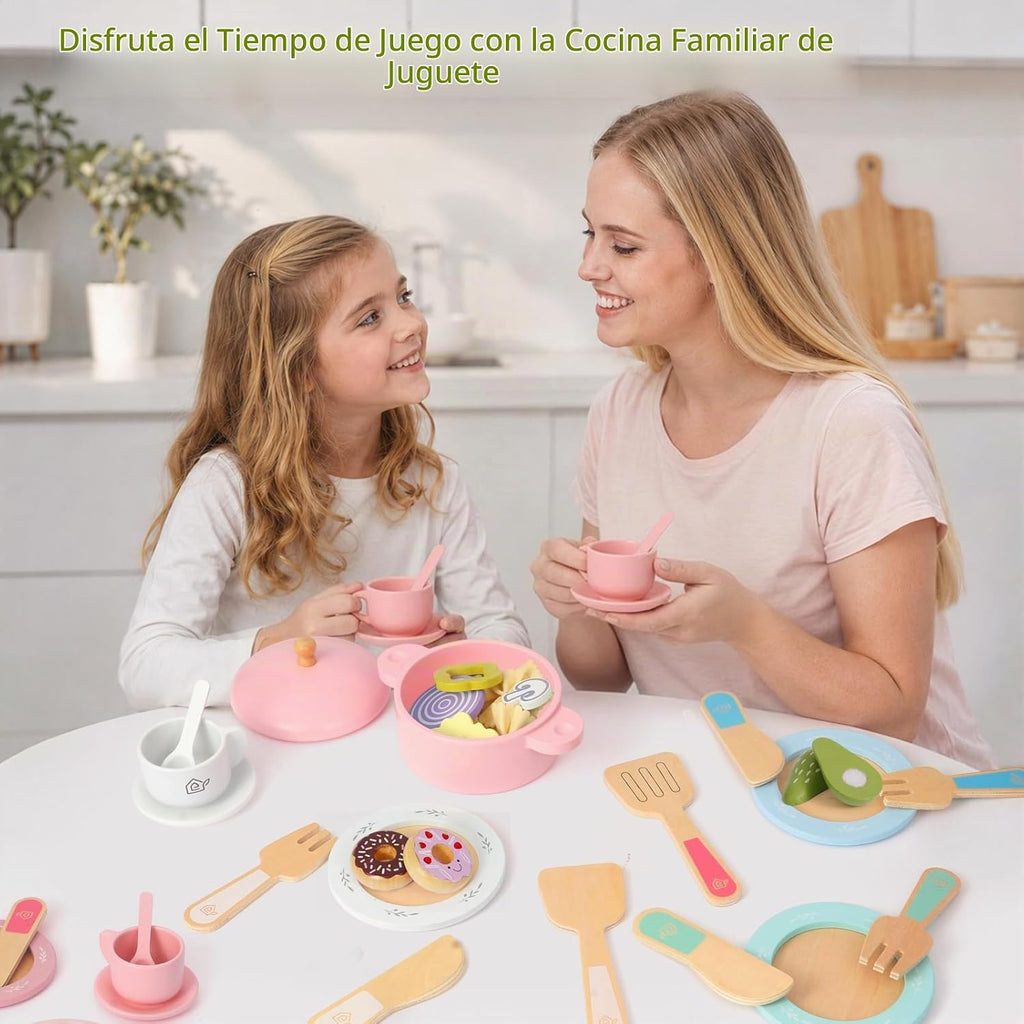 Platos de juego de madera para la cocina de los niños