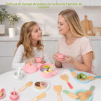 Platos de juego de madera para la cocina de los niños