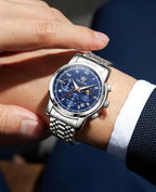 Reloj OLEVS para Hombre Original Analógico de Cuarzo Negocios Reloj de Pulsera de Lujo para Hombre Impermeable Acero Inoxidable Fecha Moda Vestir Casual Estilizado Cronógrafo Diseño reloj para Hombre