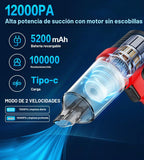Aspiradora portátil inalámbrica para automóvil, 4 en 1, mini aspiradora de alta potencia, 12000 Pa potente succión, plumero de aire, filtro doble, ajustable, pequeño aspirador portátil inalámbrico para automóvil, hogar, mascota, oficina