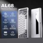 YUNZII Teclado mecánico inalámbrico de aluminio AL68 (plata, Gateron cero)