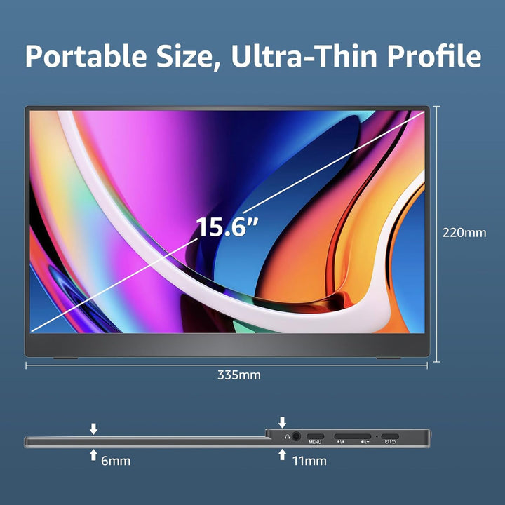cocopar Monitor portátil de 15.6 pulgadas 1080P FHD 60Hz 85% sRGB M...