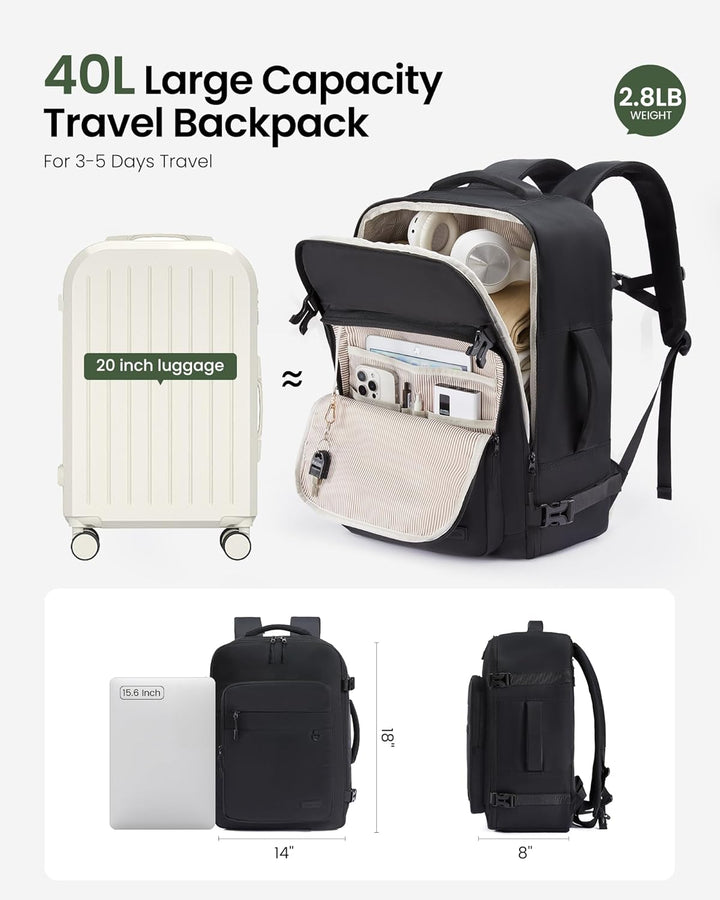 LOVEVOOK Mochila de transporte de 40 L, mochila grande de viaje de...