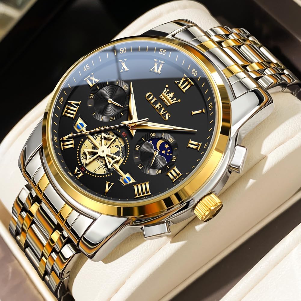 OLEVS Reloj para Hombres Clásico de Negocios en Acero Inoxidable Reloj para Hombre