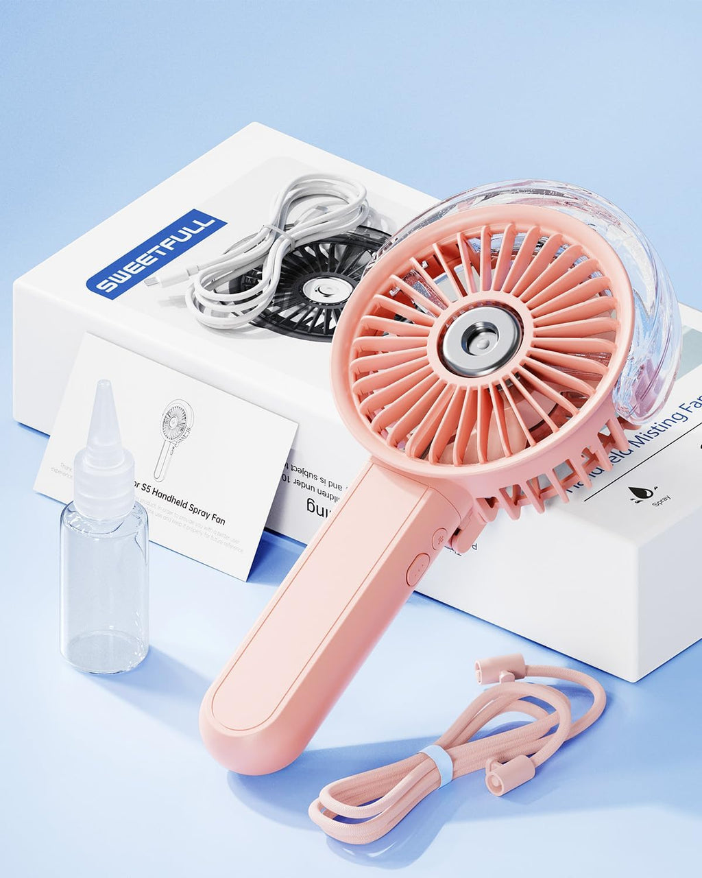 SWEETFULL Ventilador portátil de niebla - Ventilador personal de ma...