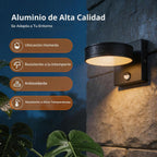 Lámpara Luces de pared para exteriores con sensor de movimiento, aplique de pared giratorio de 360°, 3000 K/4000 K/6000 K, luces LED cableadas para porche, accesorios de iluminación exterior