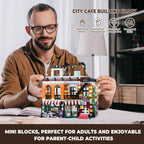 City Coffee House Mini Building Set,Three-Level Cafe Modern House (1058pcs)