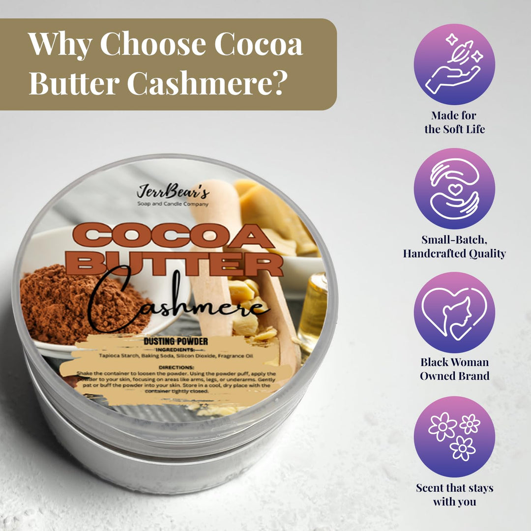 JerrBear's Polvo de cachemira de manteca de cacao, fórmula corp...