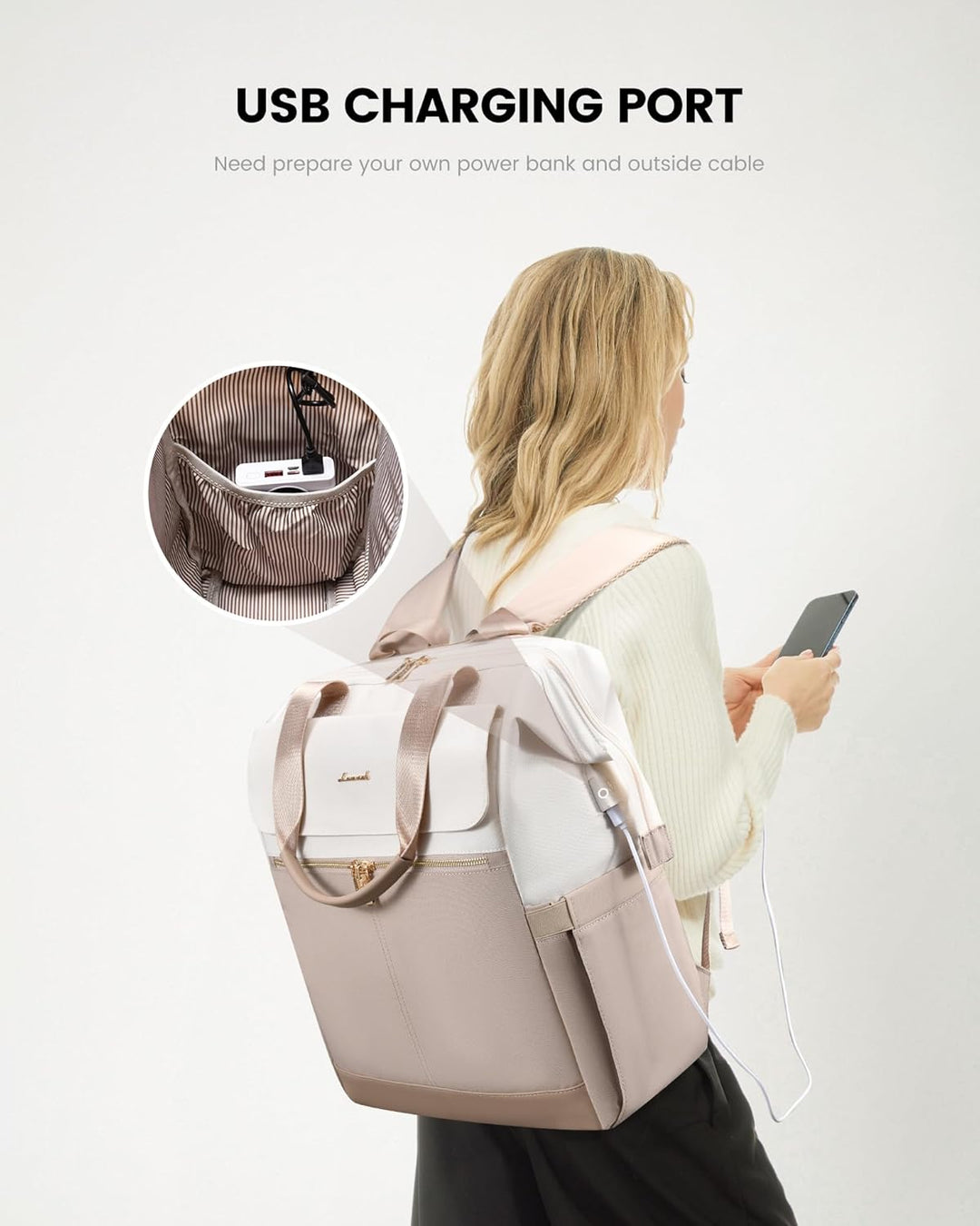 LOVEVOOK Mochila para laptop para mujeres, mochila de trabajo conve...