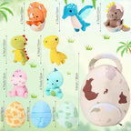 Zhanmai Kit de 11 Piezas de Peluches de Dinosaurio con Bolsa en Forma de Huevo, Pequeños, Lindos