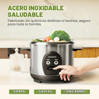 Olla arrocera sin cocer de 3 tazas, pequeña, de acero inoxidable, olla interior no tóxica, multifunción con un solo toque para arroz, salteado/yogur, apta para lavavajillas, tamaño de 1 a 3 personas, color plateado