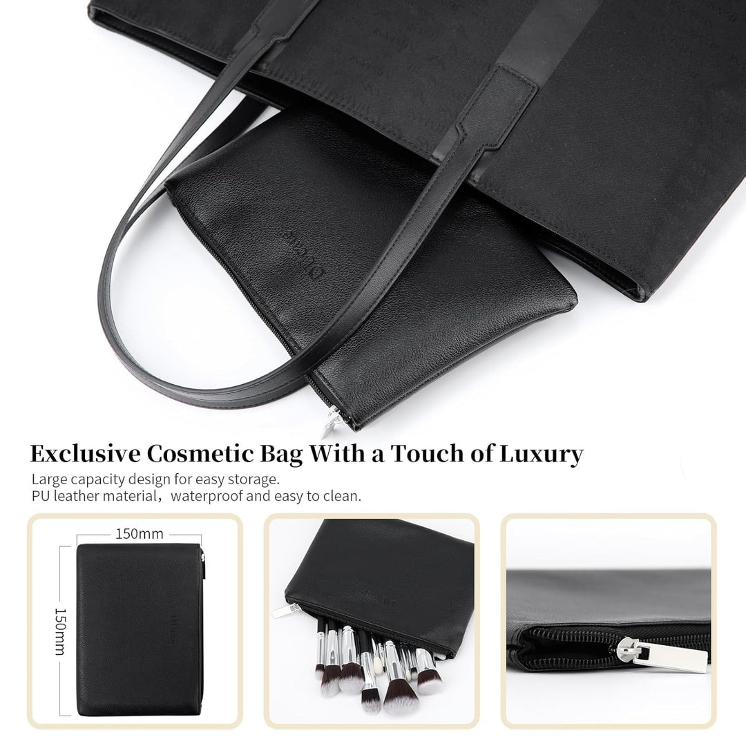 DUcare Cepillos de maquillaje con bolsa, juego de 15 cepillos de ma...